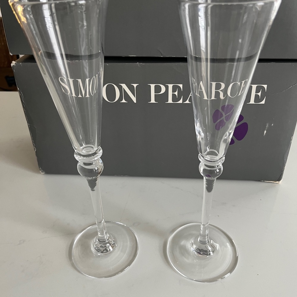 Simon Pearce Clear Champagne Flutes - Picture 6 of 6